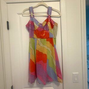 Hutch Colorful Patchwork Mini Dress